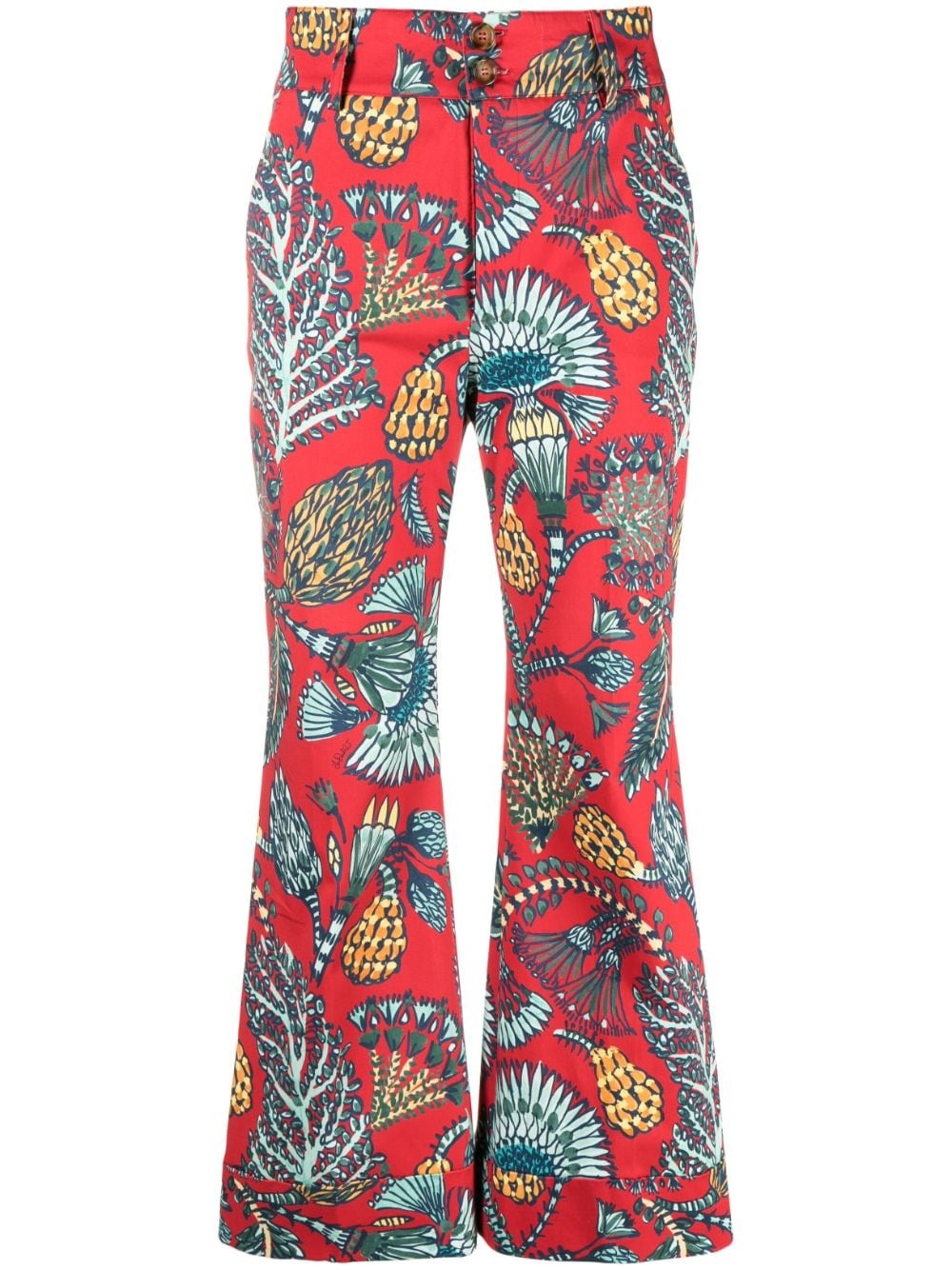 Hendrix botanical-print flared trousers - 1