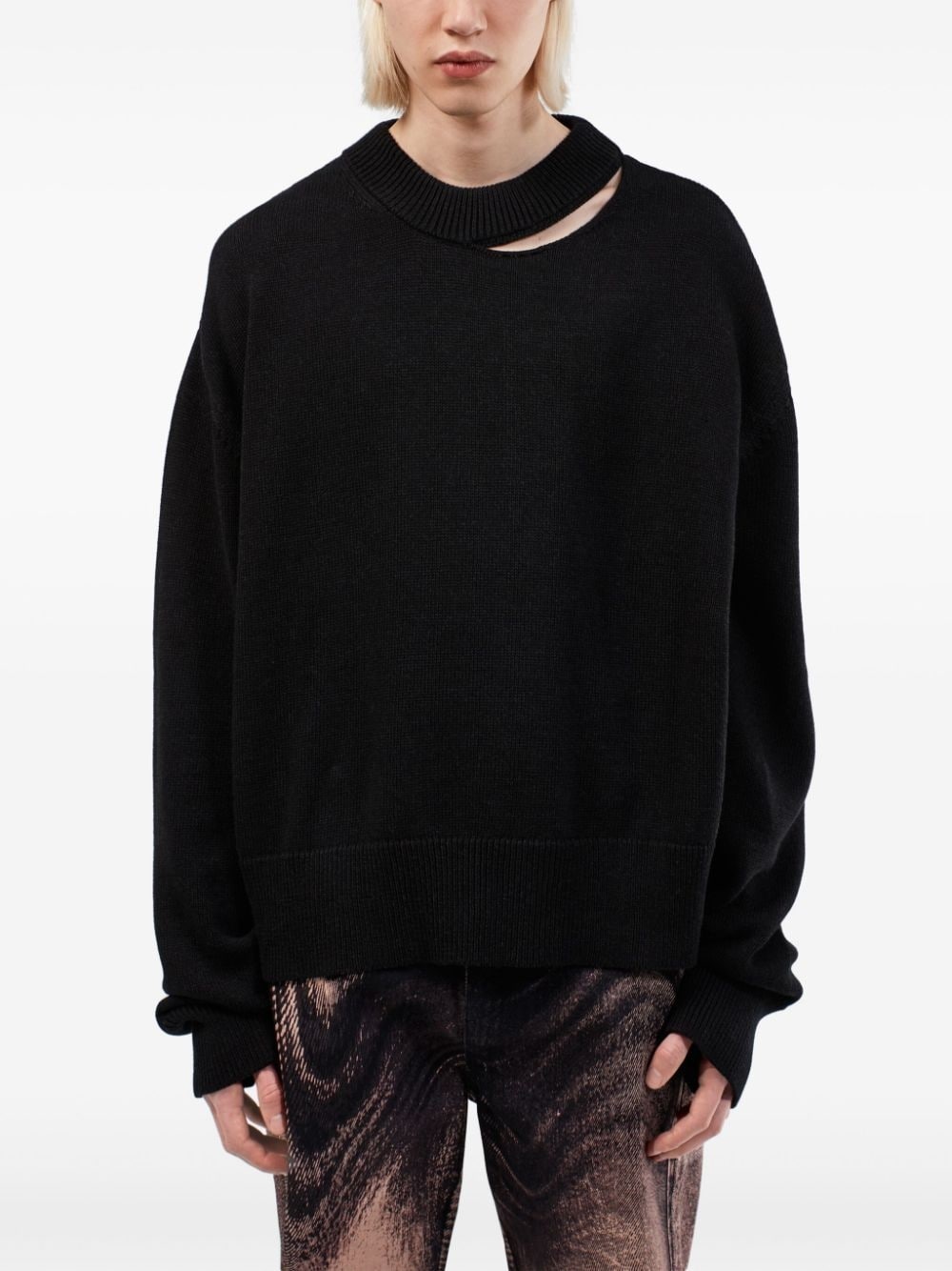 distresssed knit sweater - 2