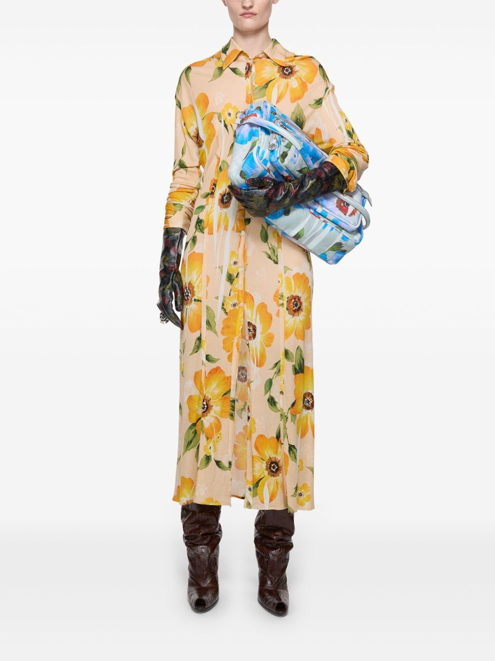 floral-print midi dress - 2
