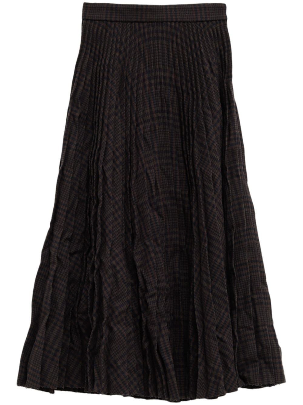 crinkled pleated midi skirt - 1