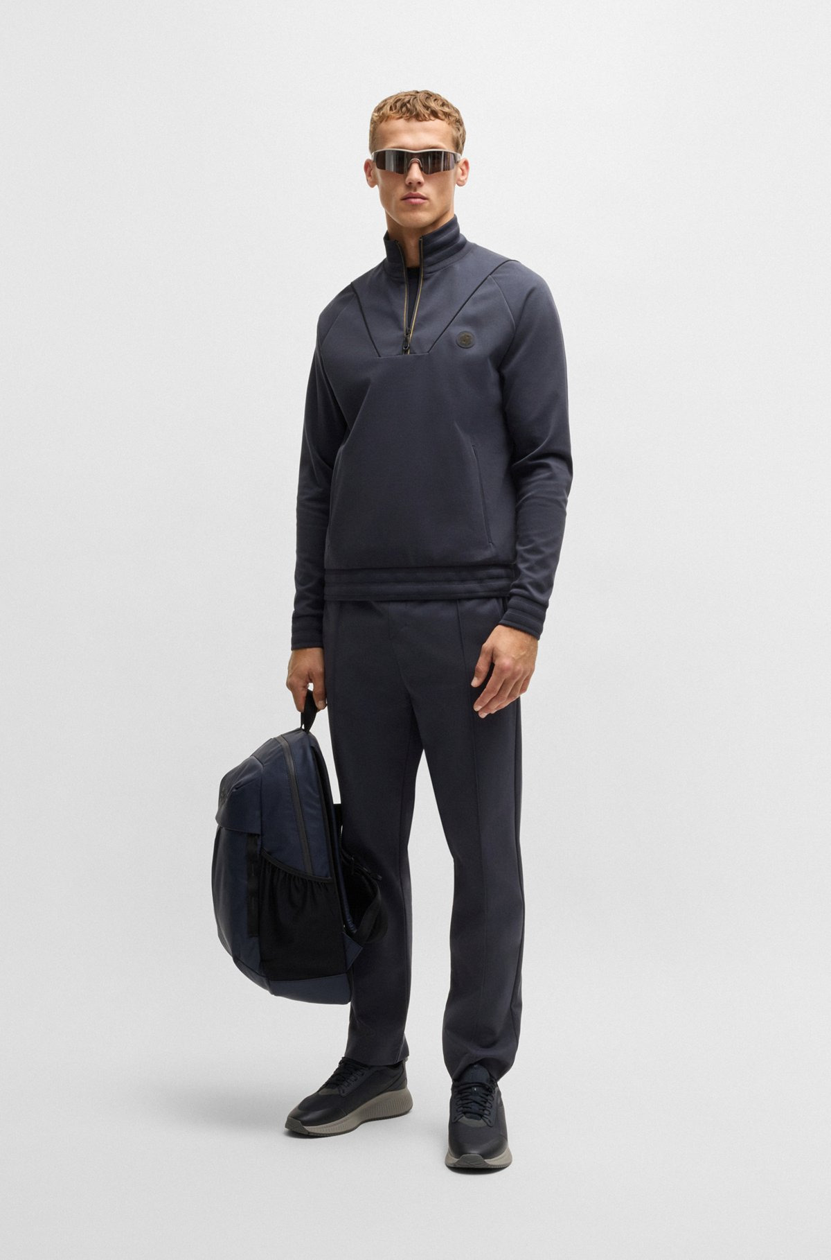 COTTON TRACKSUIT BOTTOMS WITH DOUBLE B MONOGRAM - 4