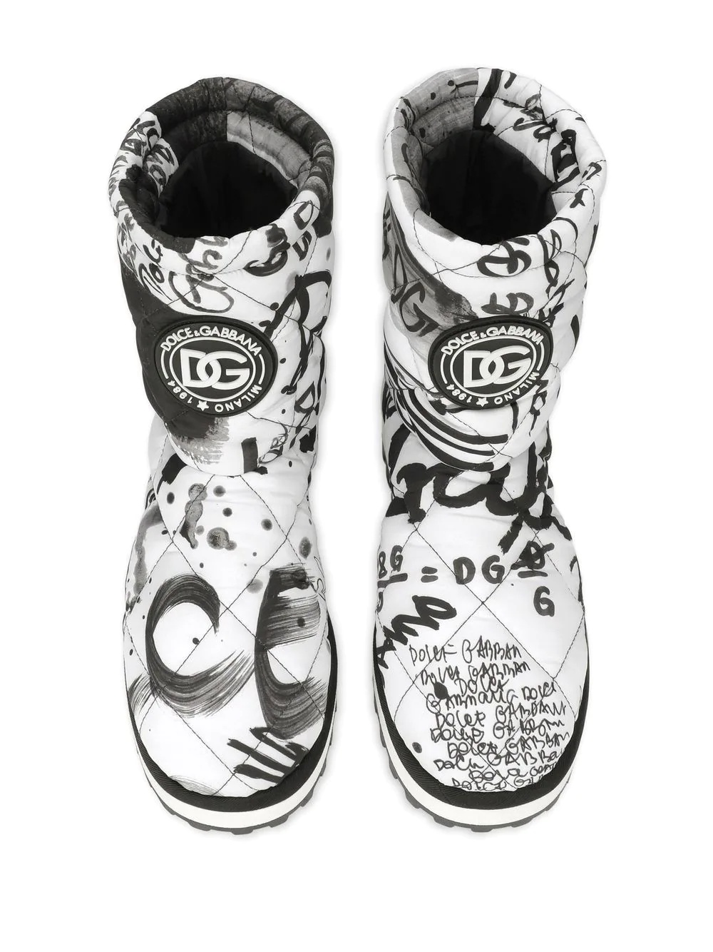 paint splatter-print padded boots - 4