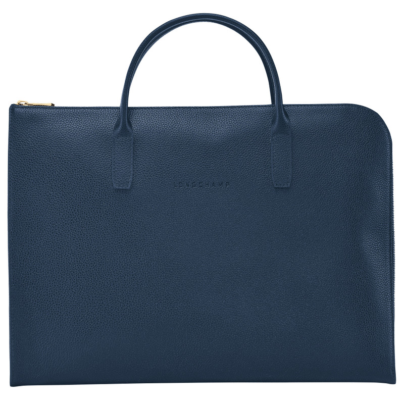 Le Foulonné S Briefcase Navy - Leather 1