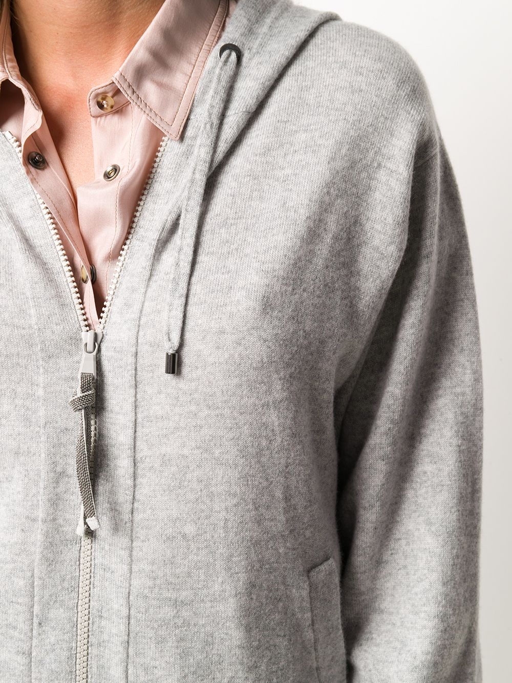 zipped drawstring hoodie - 5