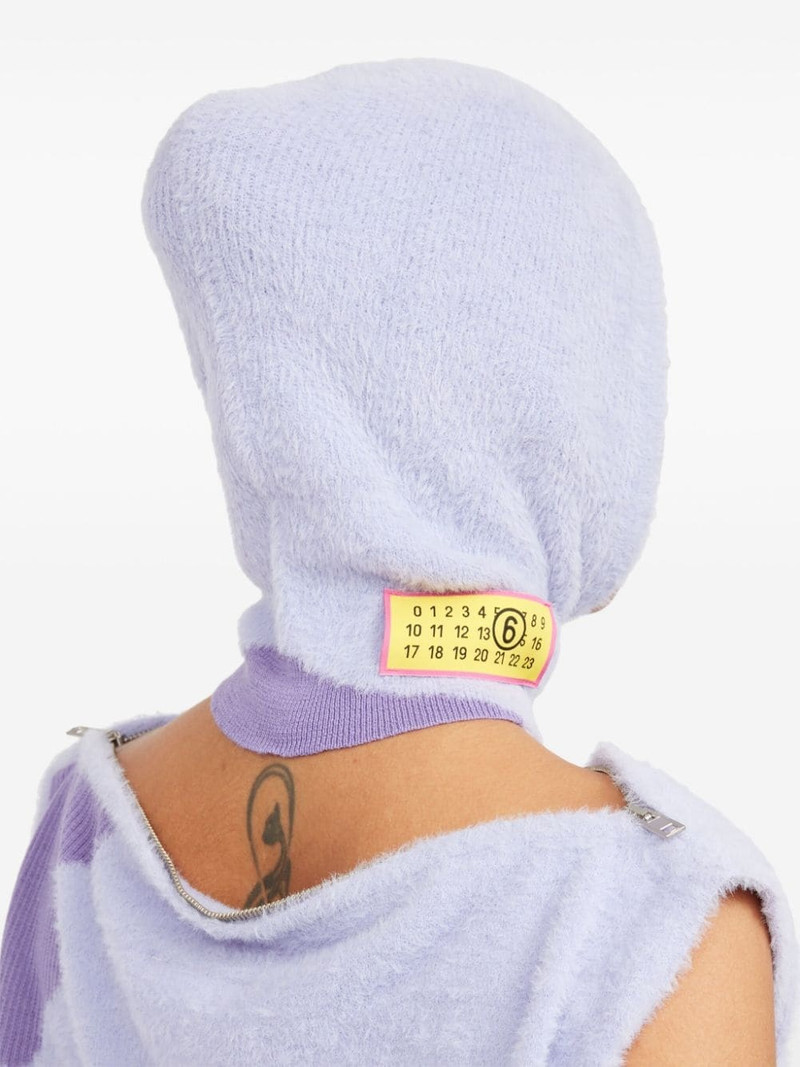 Numbers-motif textured balaclava 4