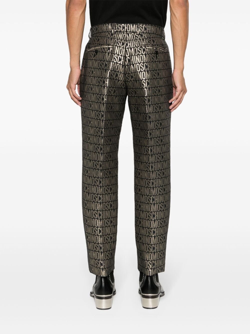 slim-cut logo-print trousers - 4