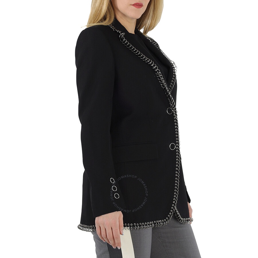 Burberry Black Sidon Ring-pierced Boxy Blazer - 4