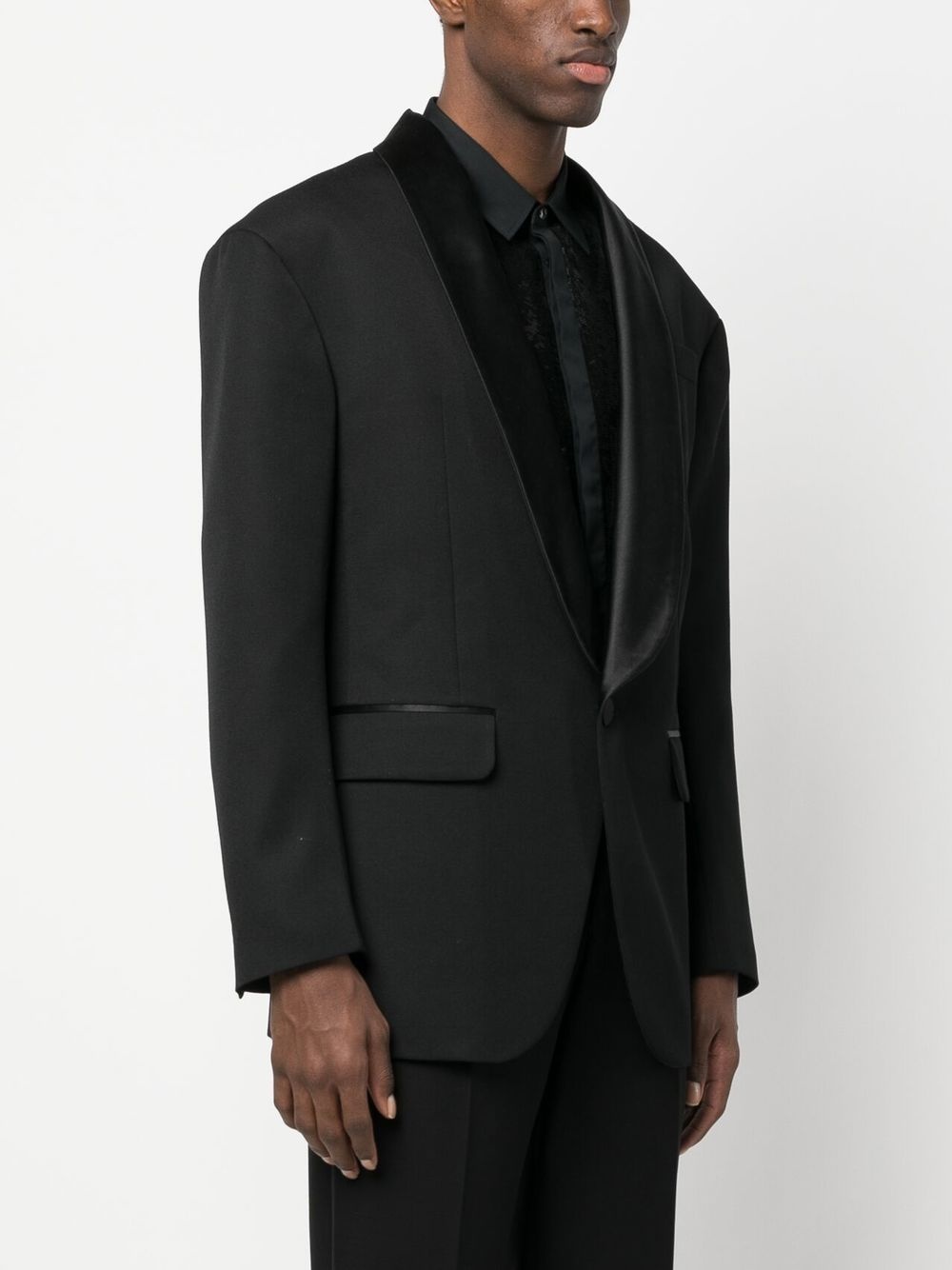 single-breasted tuxedo jacket - 3