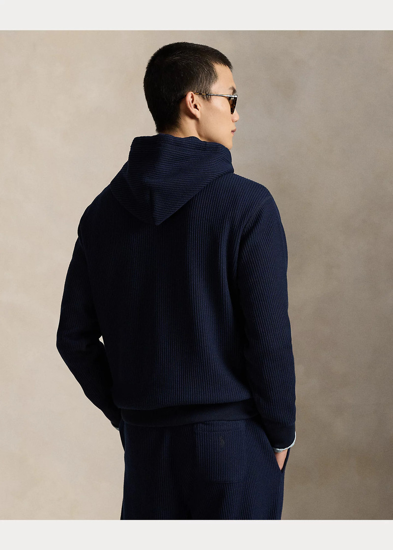 Waffle-Knit Fleece Hoodie 4