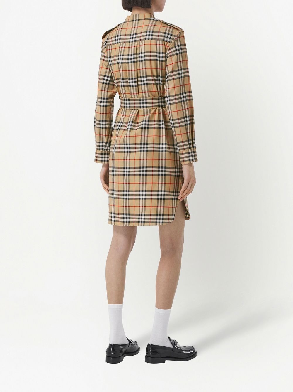 Vintage-check shirt dress - 4