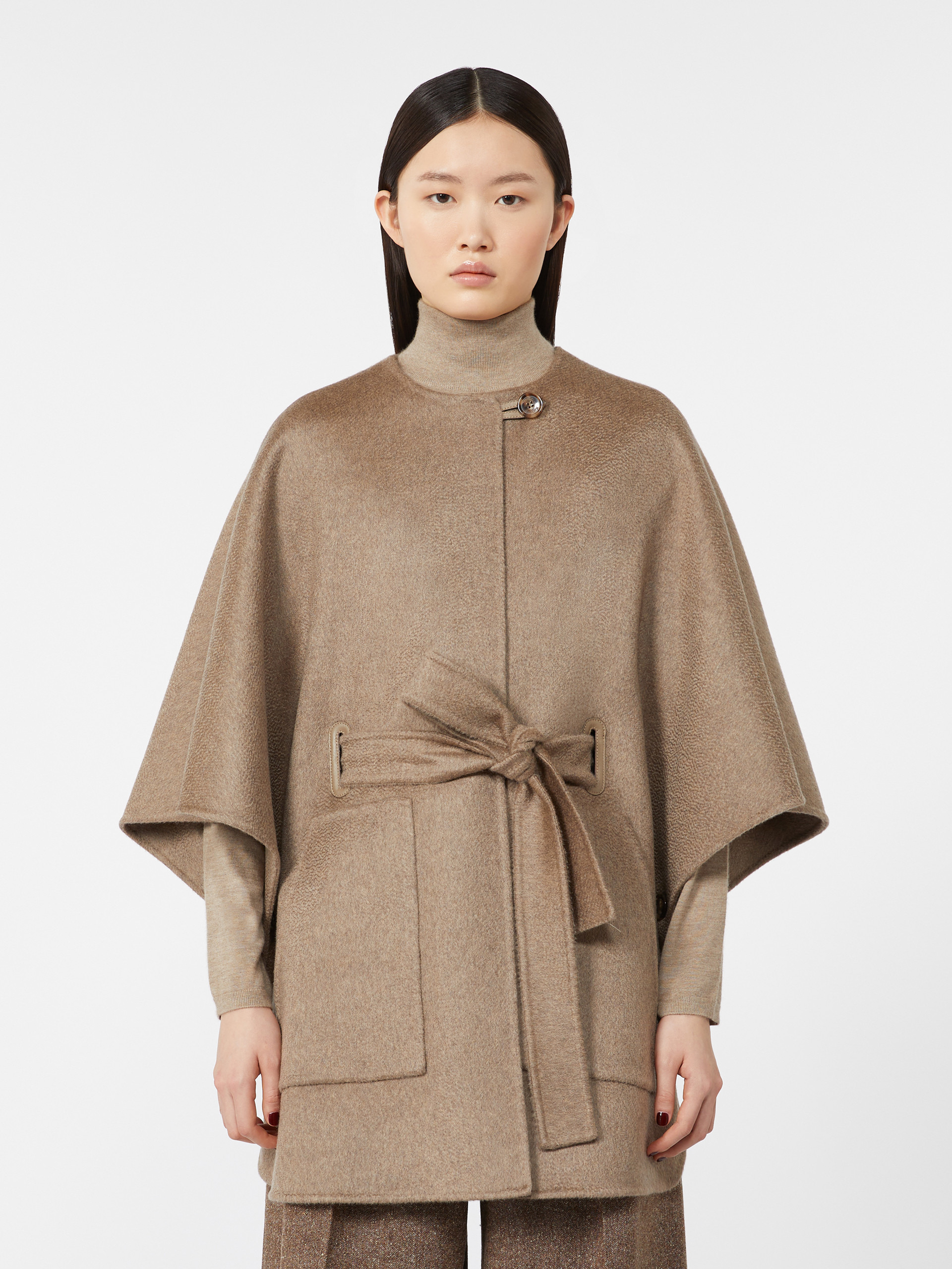 RING Cashmere cape with belt - 3