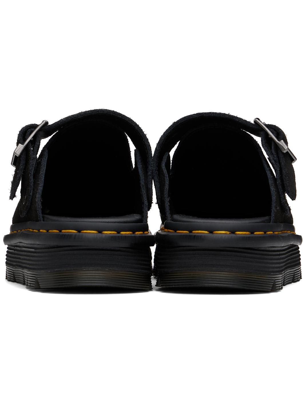 Black Zebzag Suede Slingback Platform Mules - 2