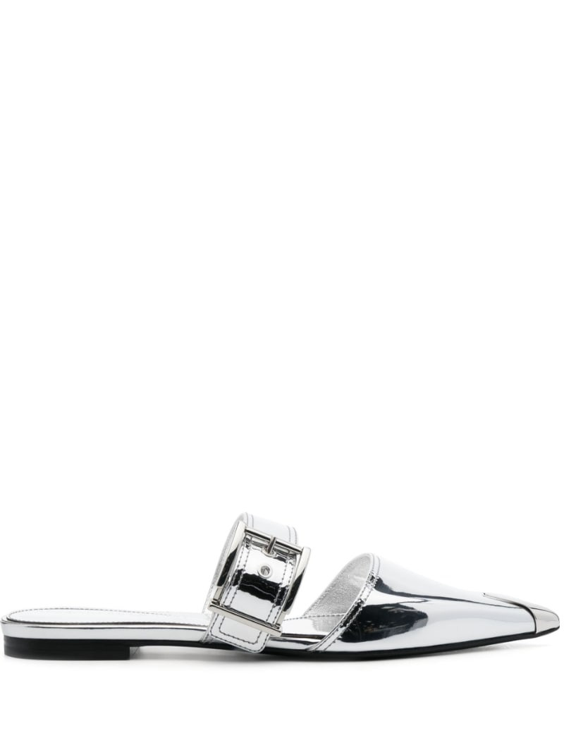 Alexander McQueen Punk Flat leather mules outlook