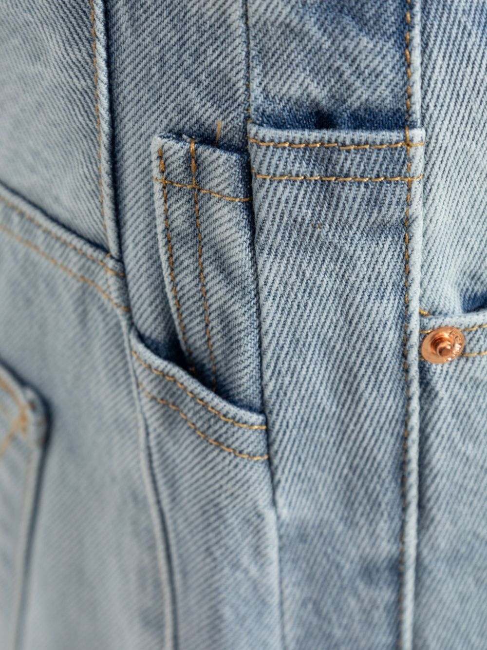 draped denim skirt - 6