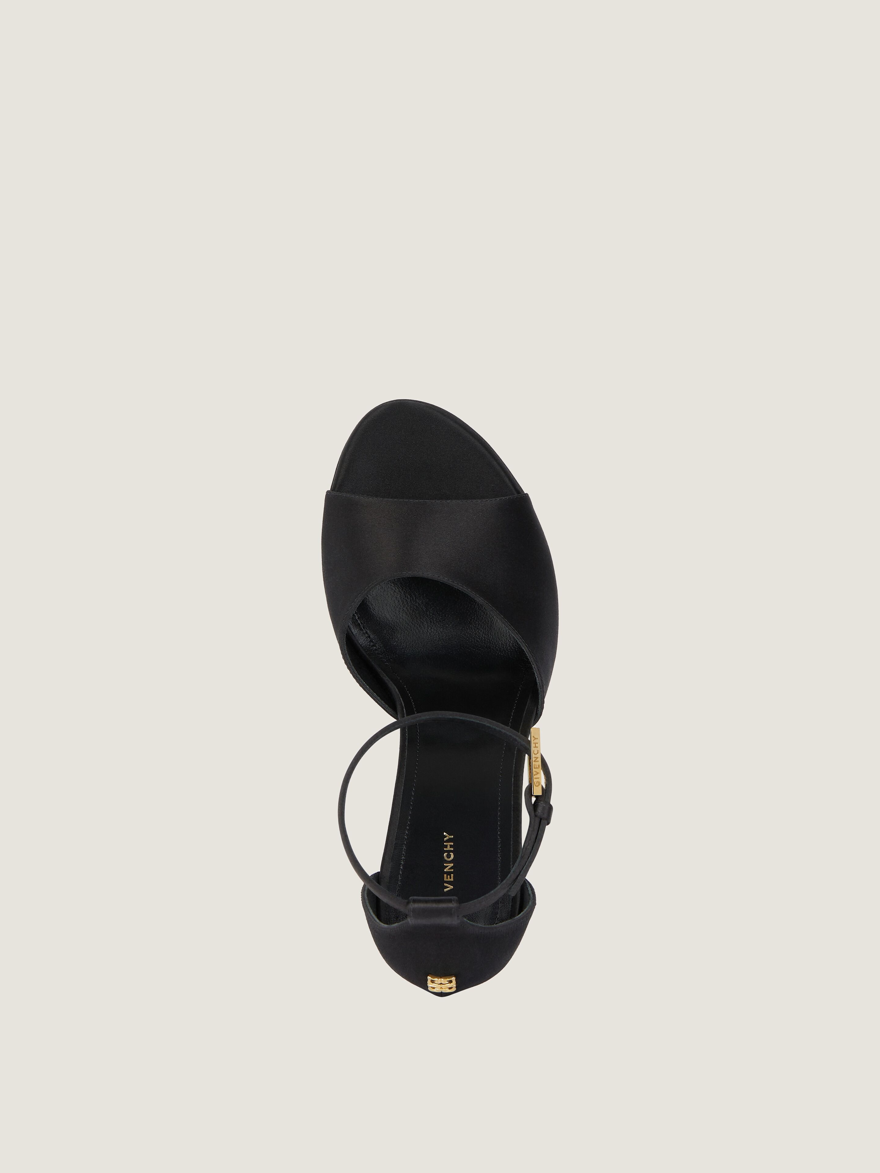 4G LIQUID PLATFORM SANDALS IN SATIN - 4
