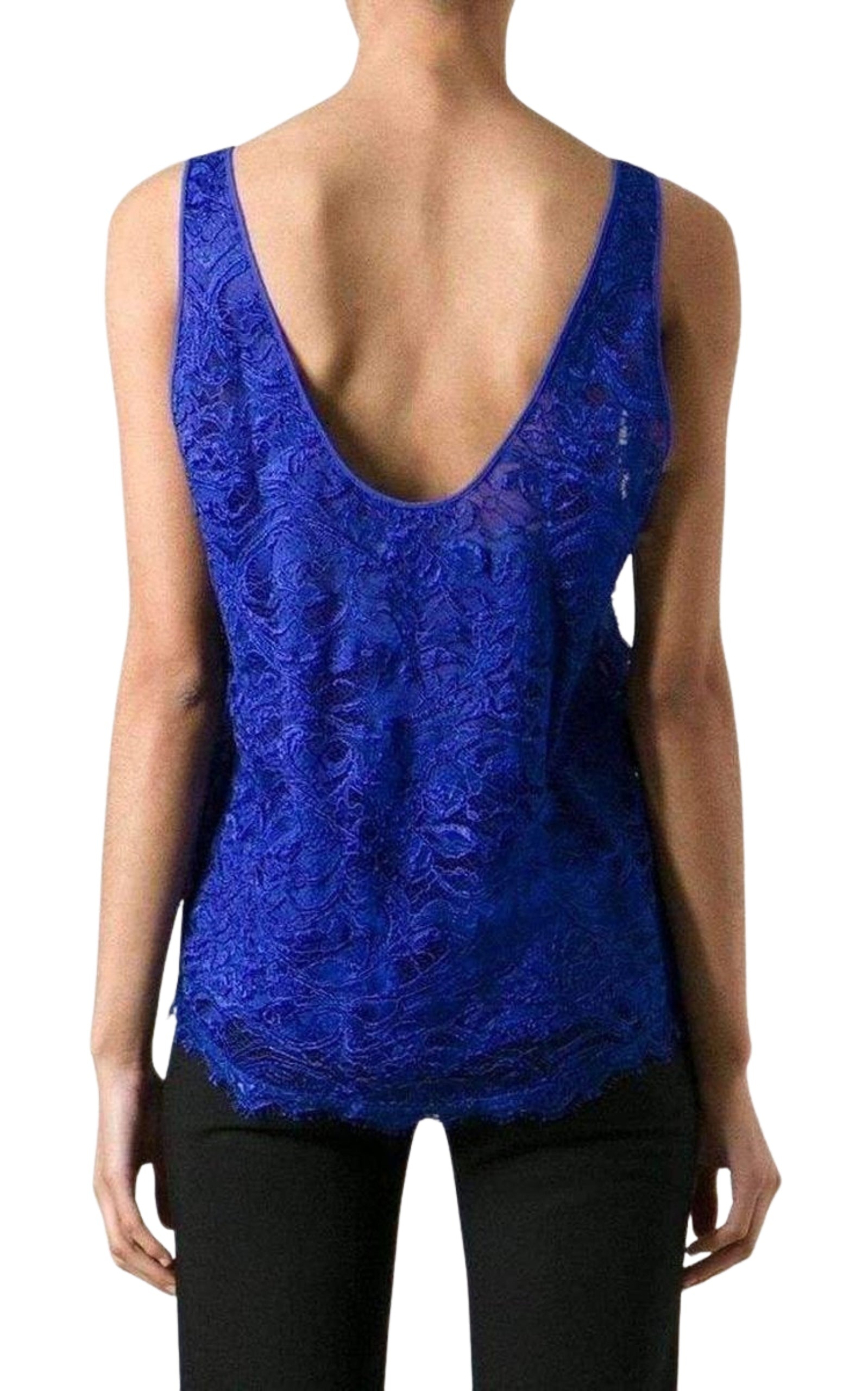 Blue Lace Tank Top - 3