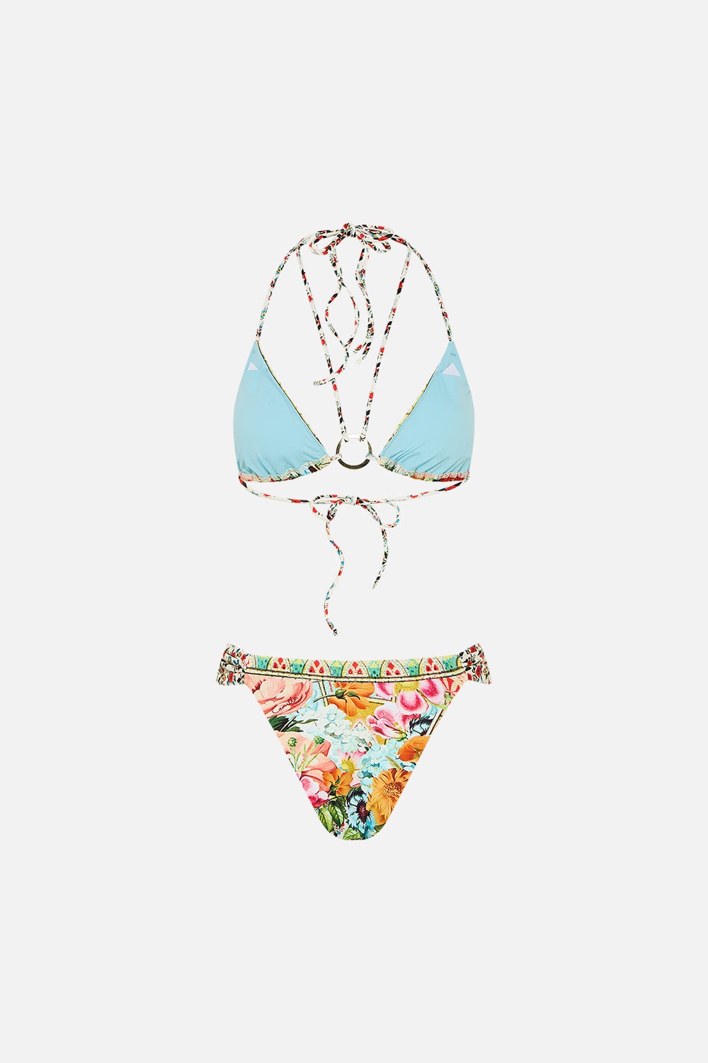MULTI STRAP TRI BIKINI SET WITH EYELET TRIMS - 6