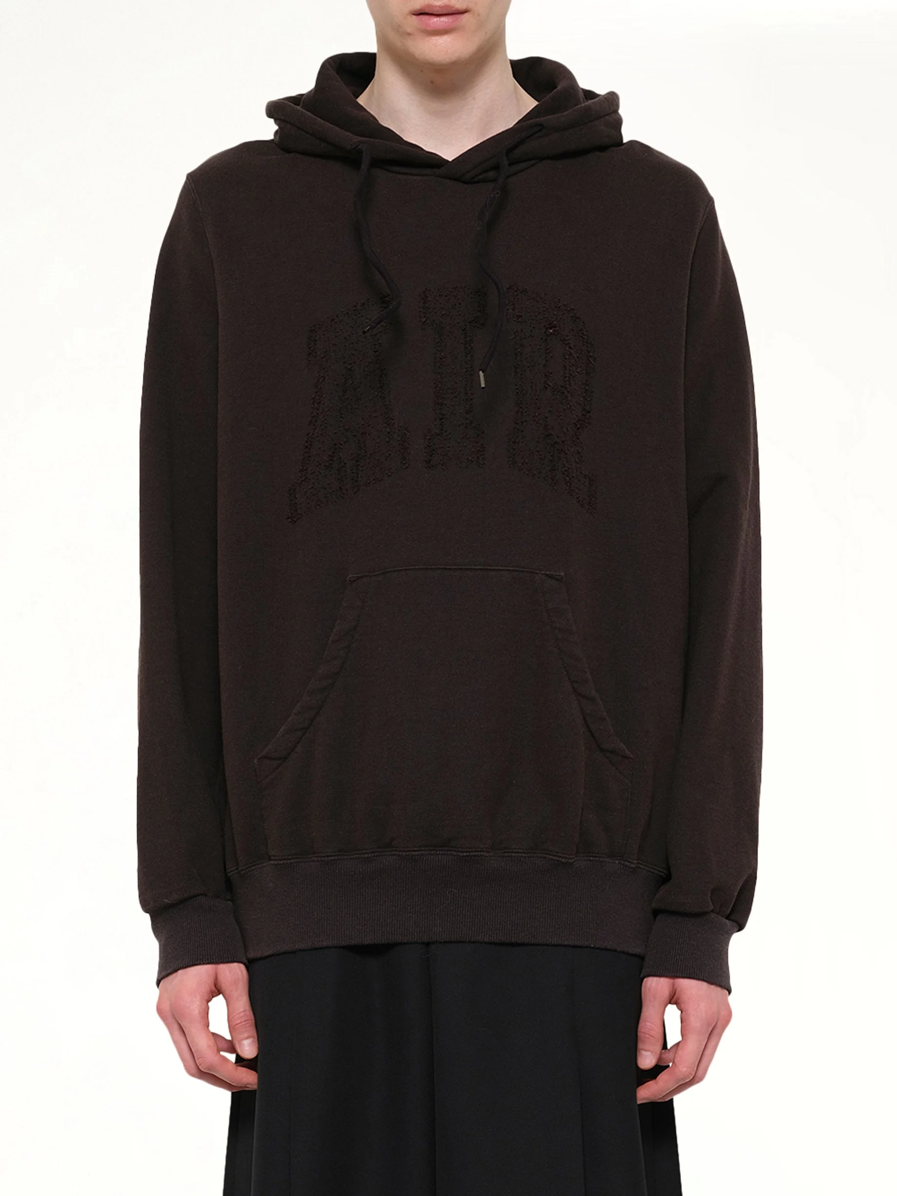 Threadless Air Embroidery Hoodie in Black - 1