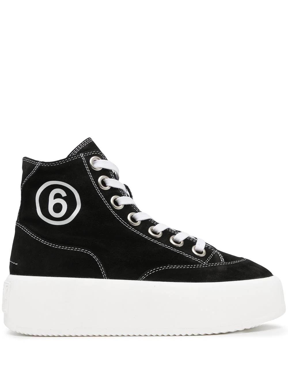 logo-print canvas flatform sneakers - 1