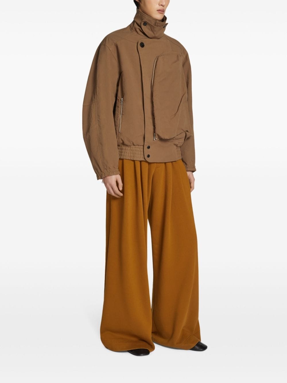 pleated cotton track pants - 3