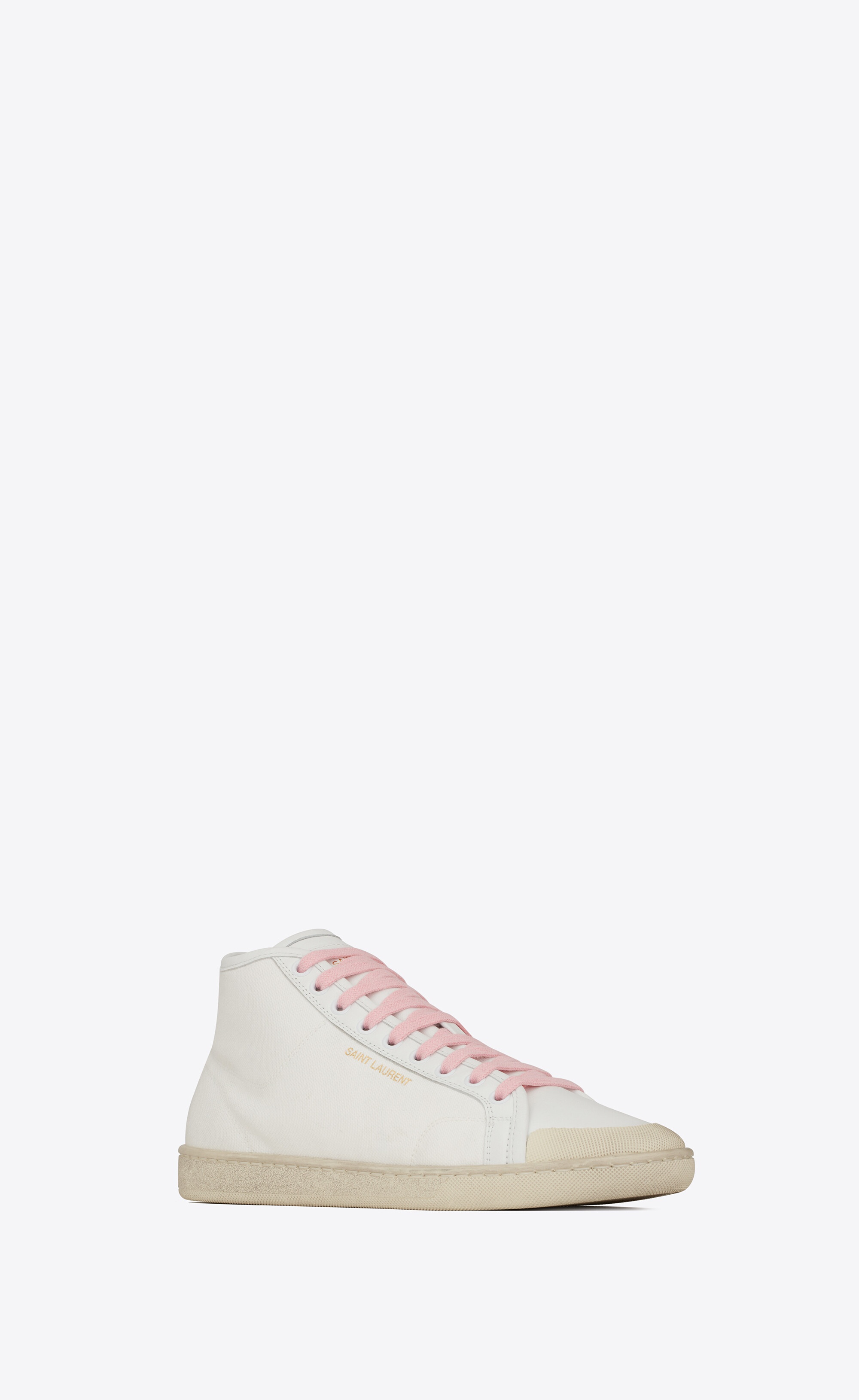 court classic sl/39 mid-top sneakers in canvas and leather - 4