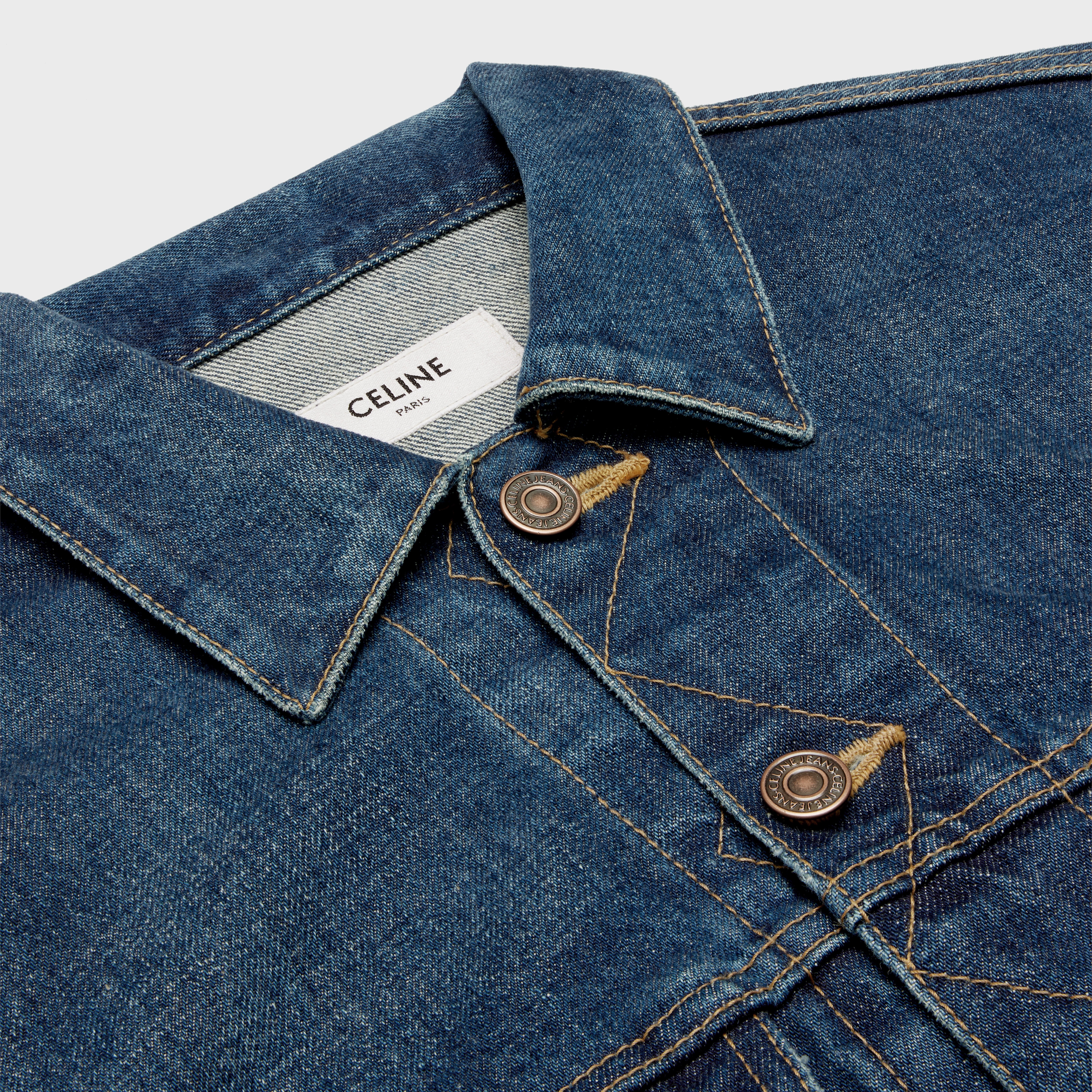 Trucker jacket in clean dark union wash denim - 3