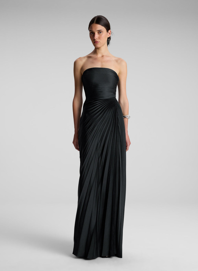 A.L.C. Bianca Strapless Pleated Maxi Dress outlook