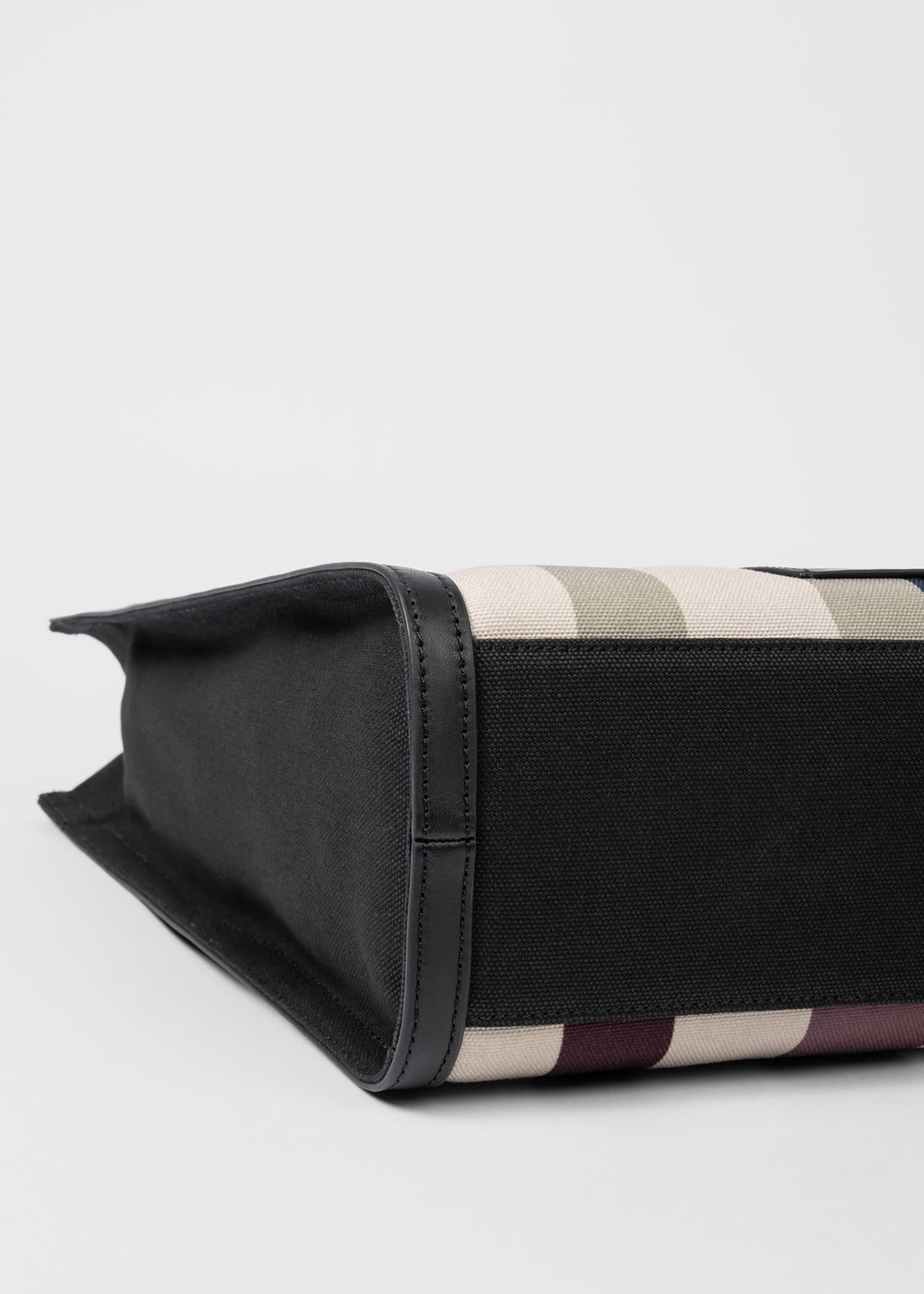 'Overlapping Check' Leather Trim Tote Bag - 6