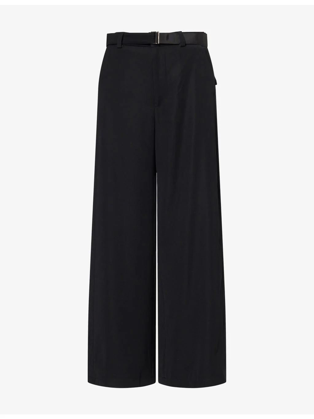 Wide-Leg Crepe-Back Satin Trousers - 1
