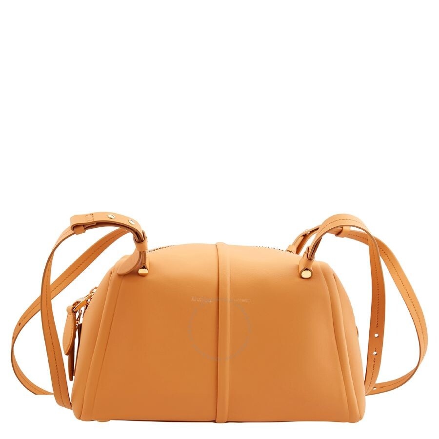 Max Mara Max Mara Ladies Elsac Smooth Leather Shoulder Bag Tan jomashop REVERSIBLE
