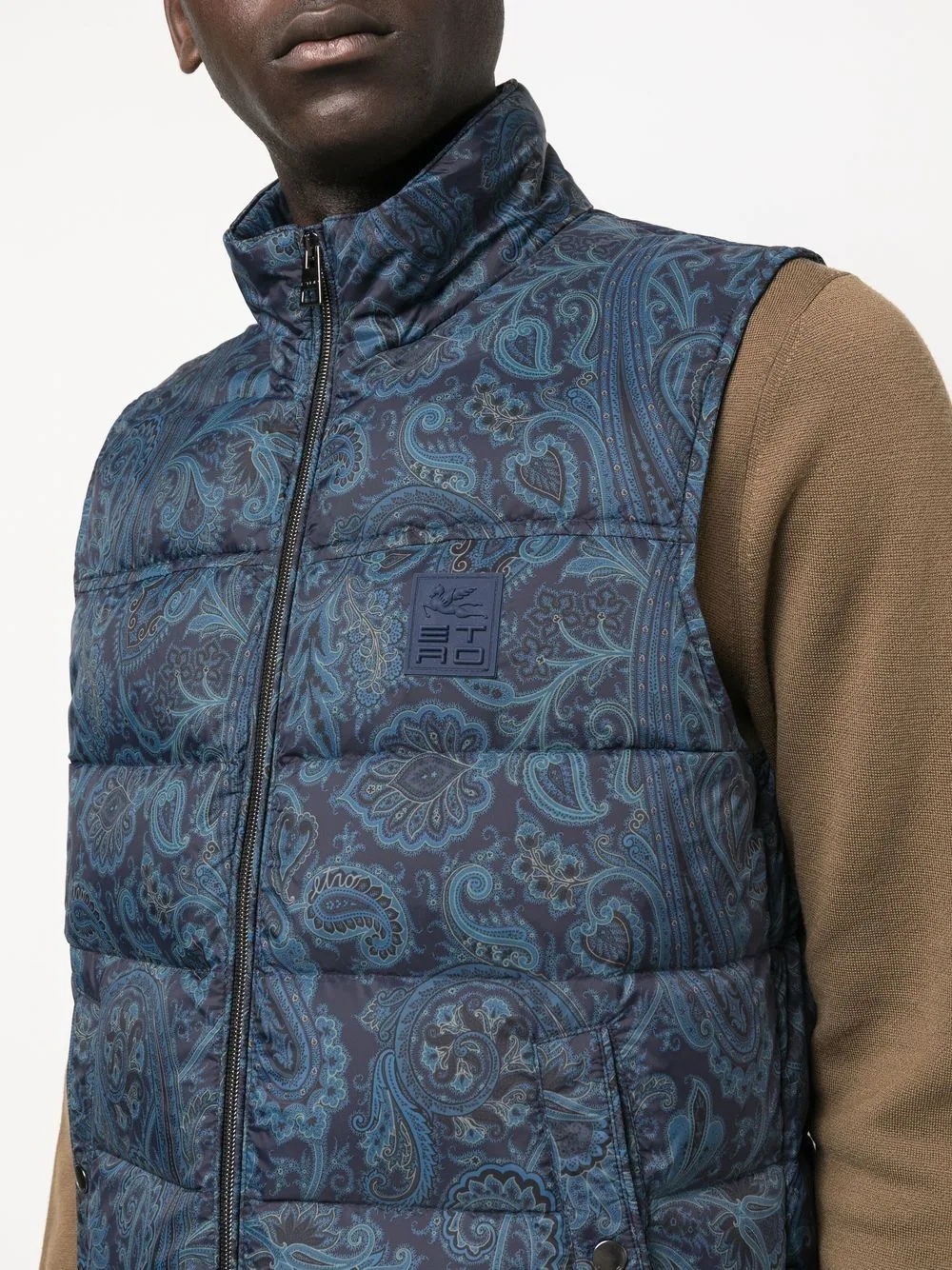 paisley zipped gilet - 5