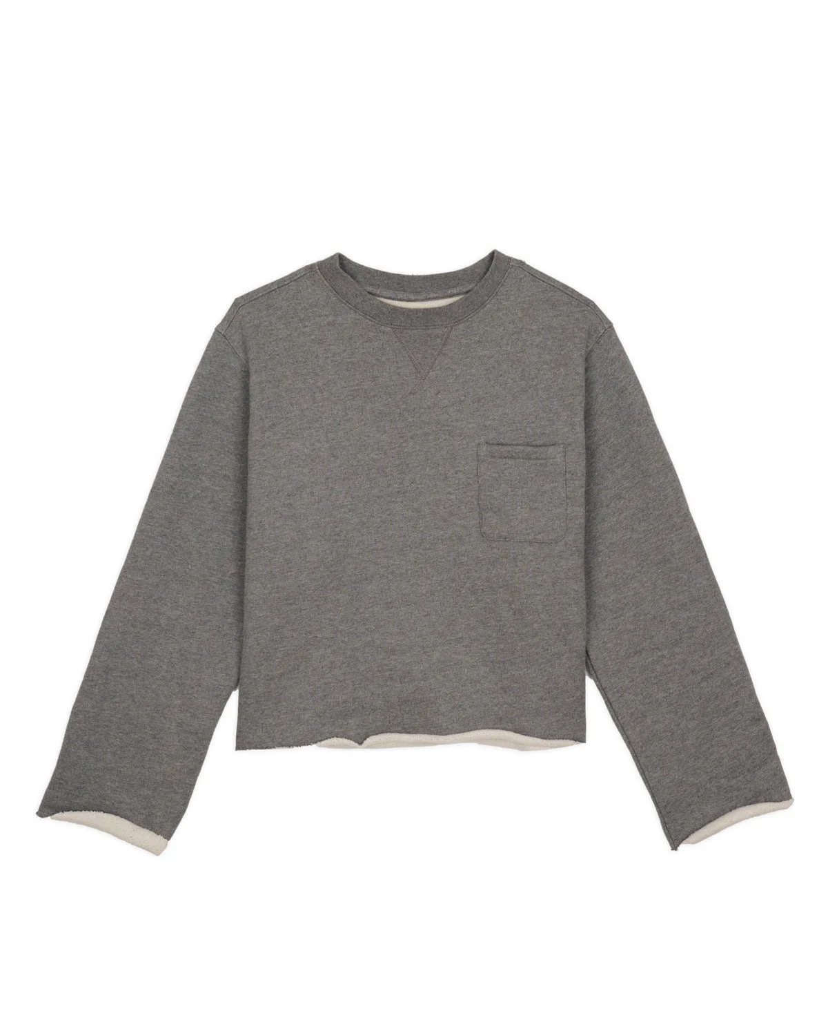 Boxy French Terry Sweatshirt - Heather Grey - 1