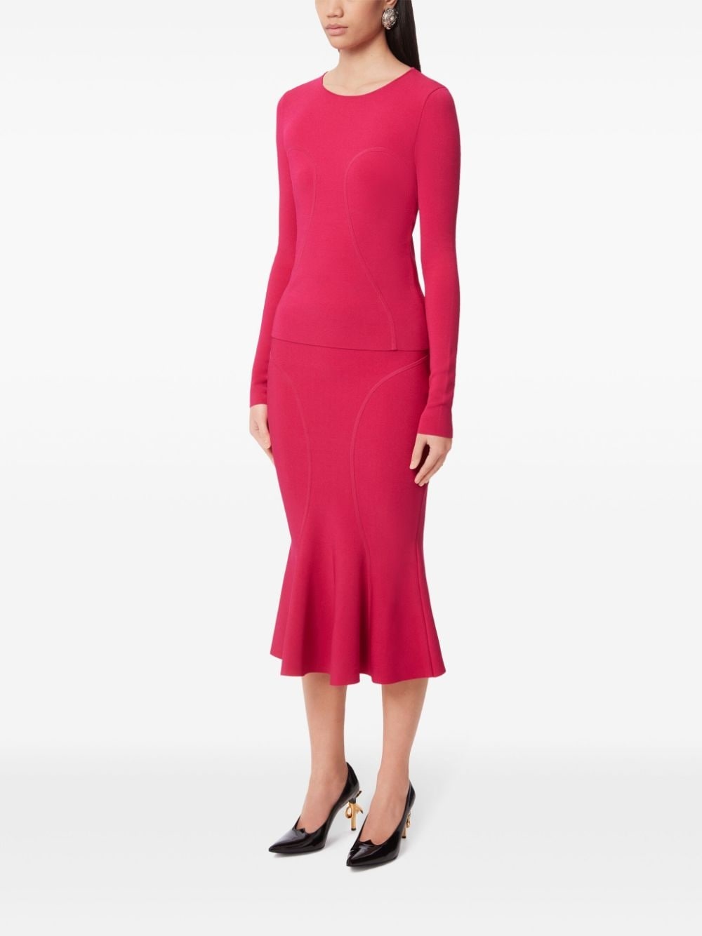 round-neck knitted jumper - 3