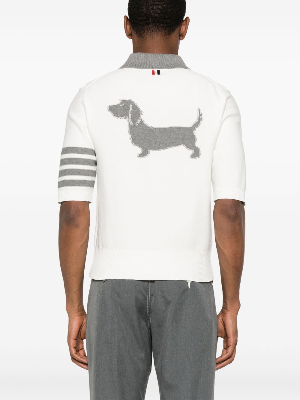 Hector intarsia-knit polo jumper - 4