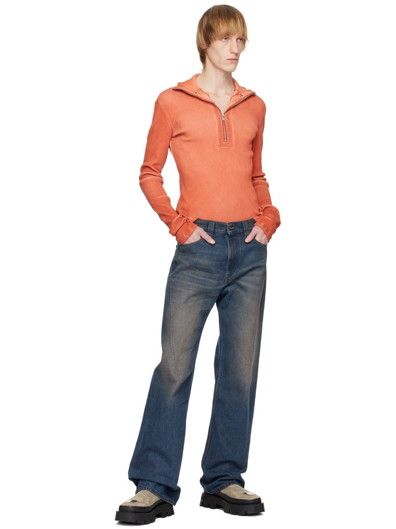 Orange Half-Zip Sweater 4