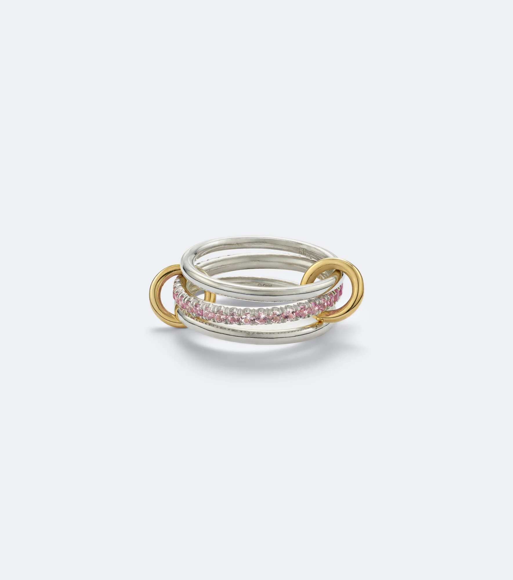 Tigris sterling silver and 18kt gold ring with sapphires - 1