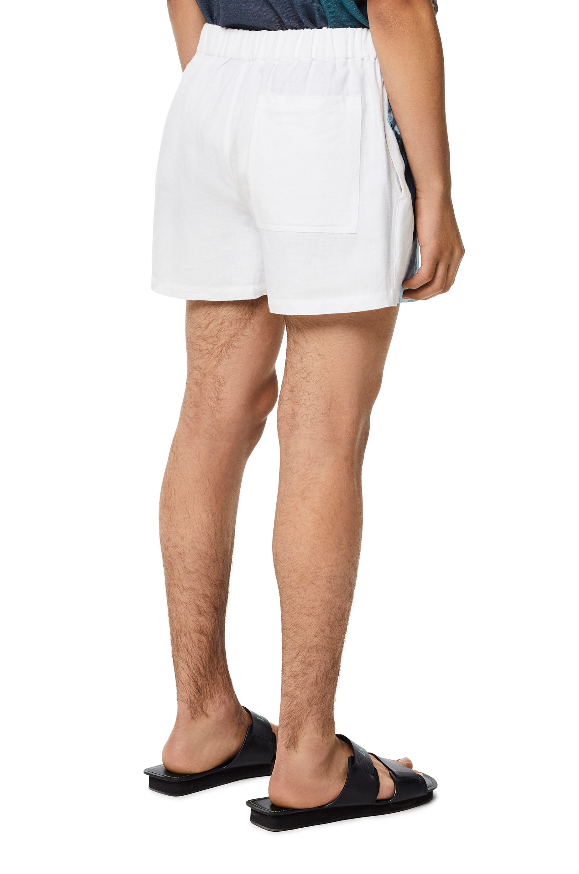 Surf print short pants in linen - 4