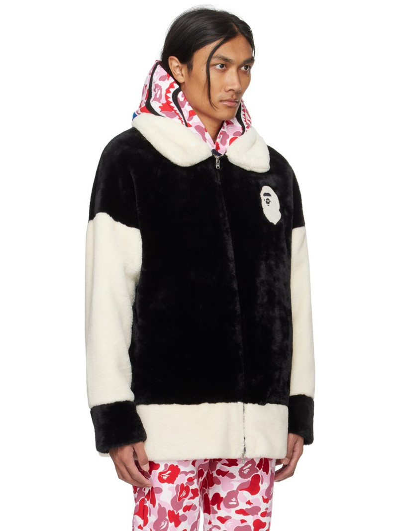 Black & Off-White '(B)ape' Faux-Fur Jacket 2