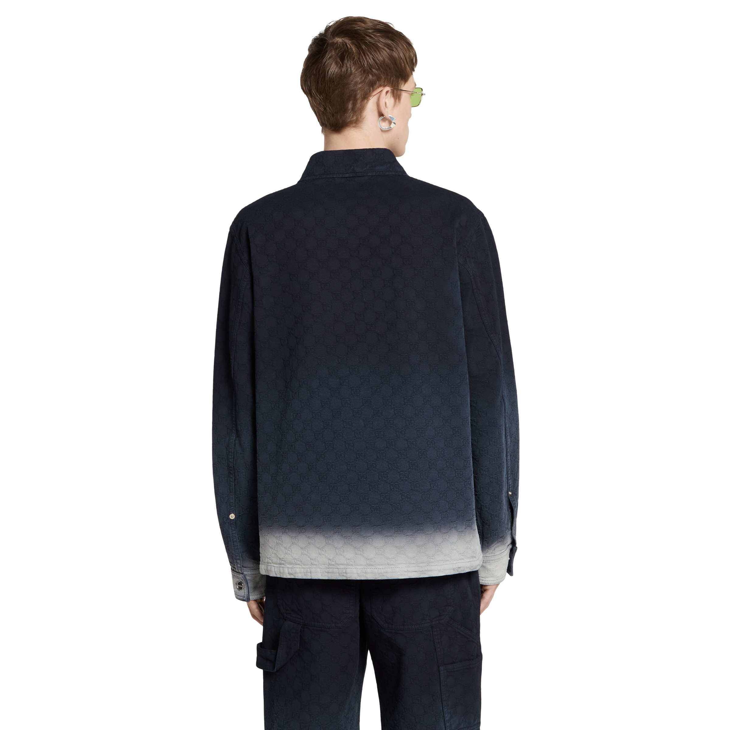 Bleached GG cotton denim jacquard shirt - 4