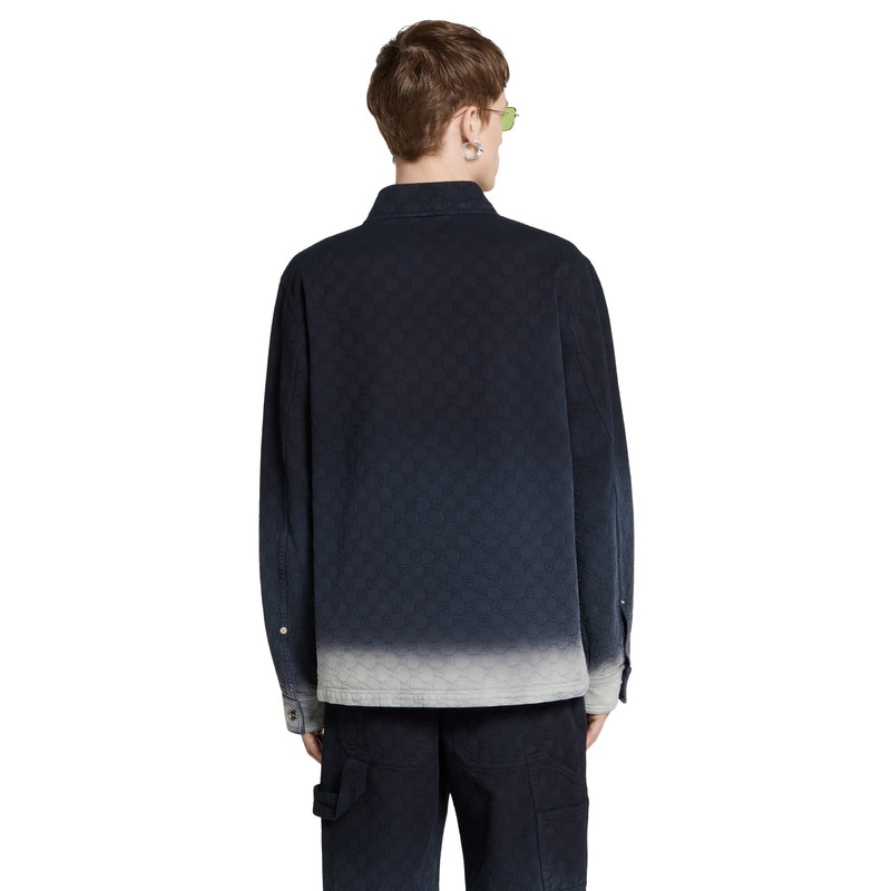 Bleached GG cotton denim jacquard shirt 4