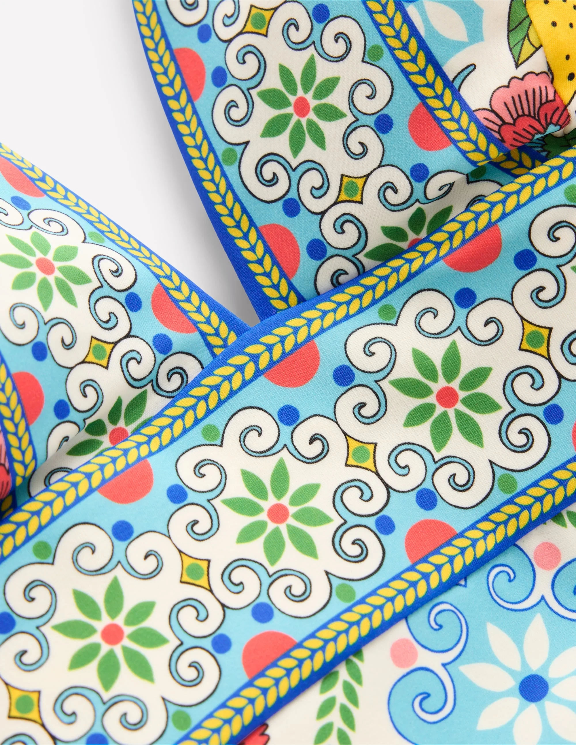 Porto V-neck Swimsuit-Multi, Citrus Vine Tile - 1