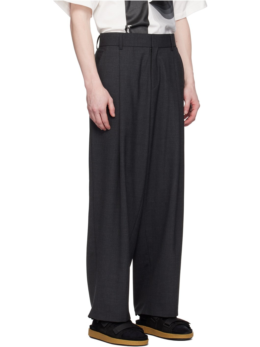 Gray Pleated Trousers - 2
