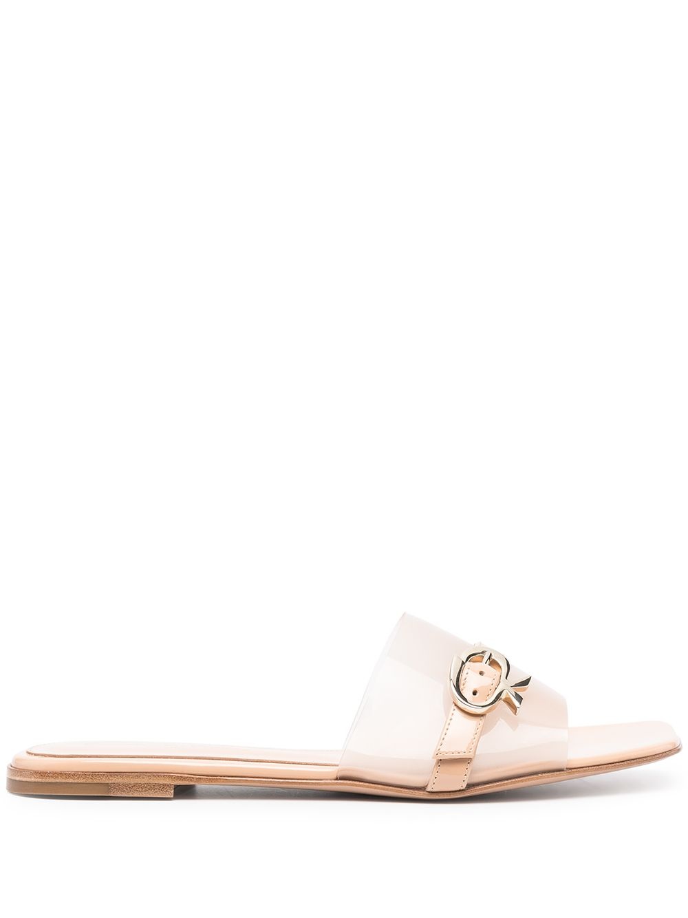 buckle-detail square-toe sandals - 1