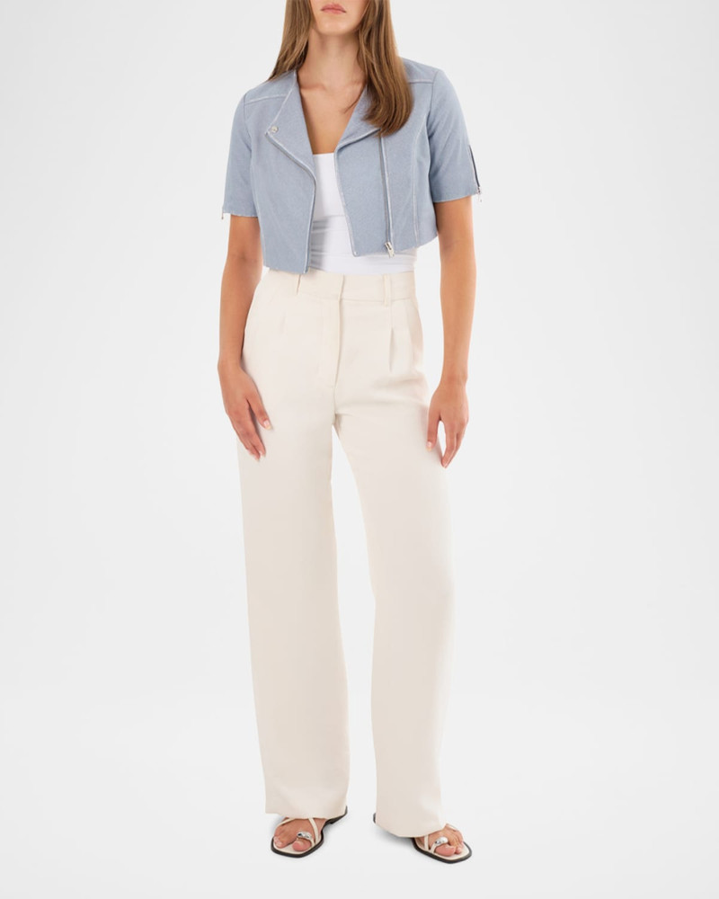 LAMARQUE Kirsi Short-Sleeve Leather Jacket outlook