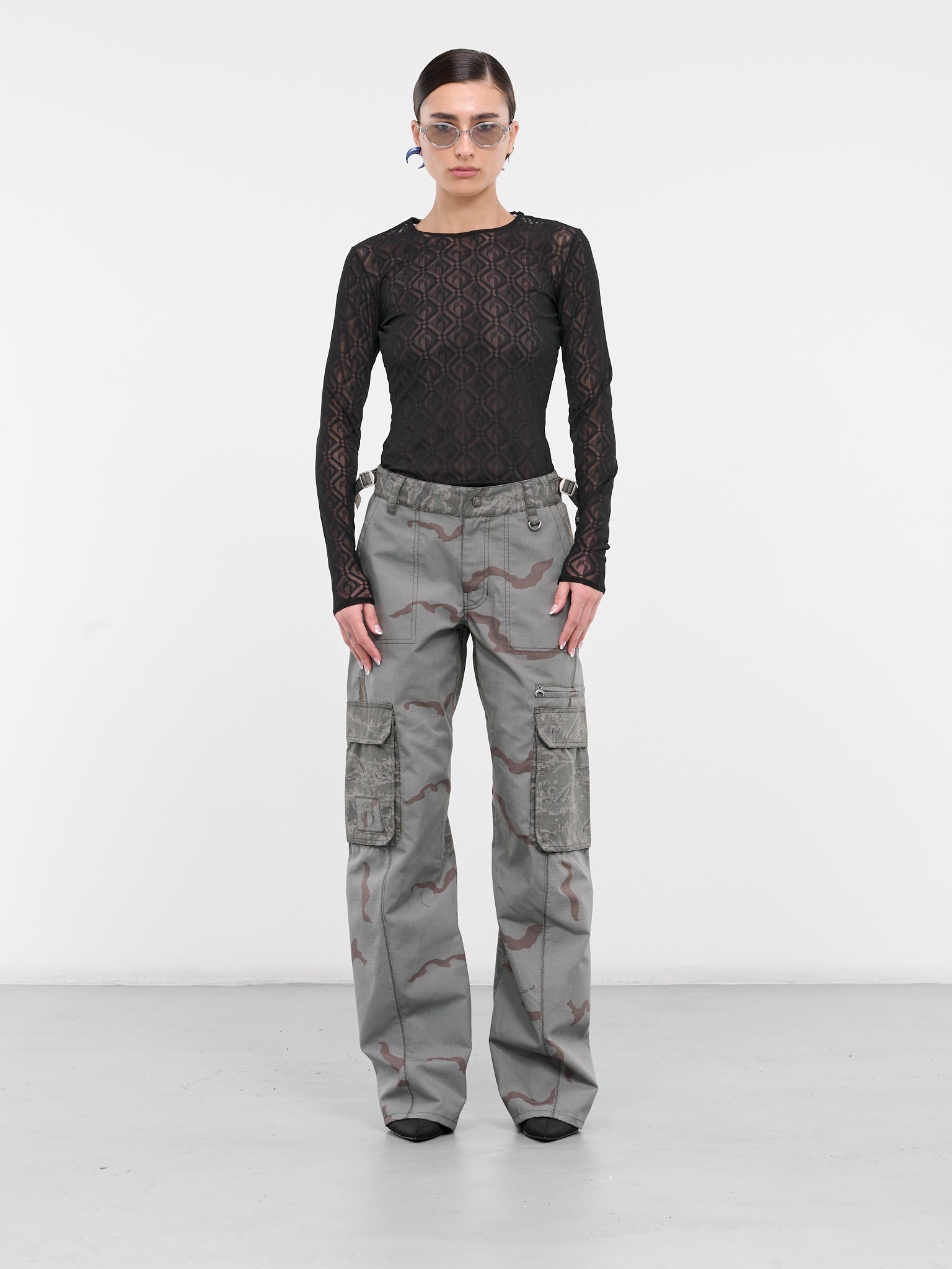 Mesh Logo Jacquard Knit Top - 6