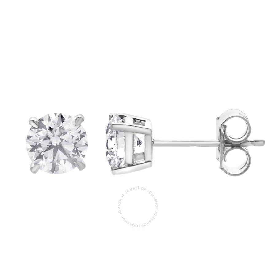 Brilliant Diamond - Brilliant Diamond 14KT White Gold 1.45 Carat Lab Grown Diamond Stud Earrings for Women - 2