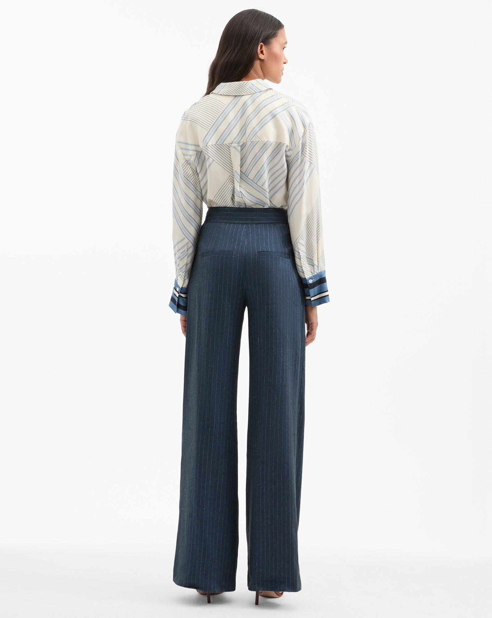 RIMINI WIDE-LEG PINSTRIPE PANT - 6