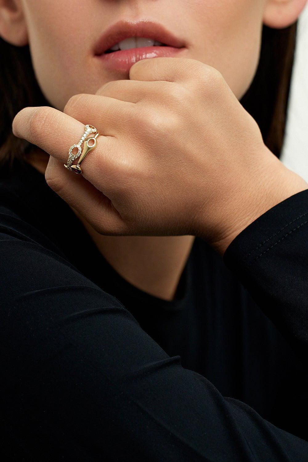 Small Lola Needle Diamond Ring - 2