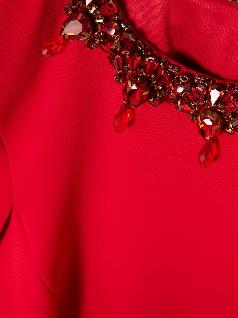 Ursa cape-effect crystal-embellished crepe midi dress Red 4