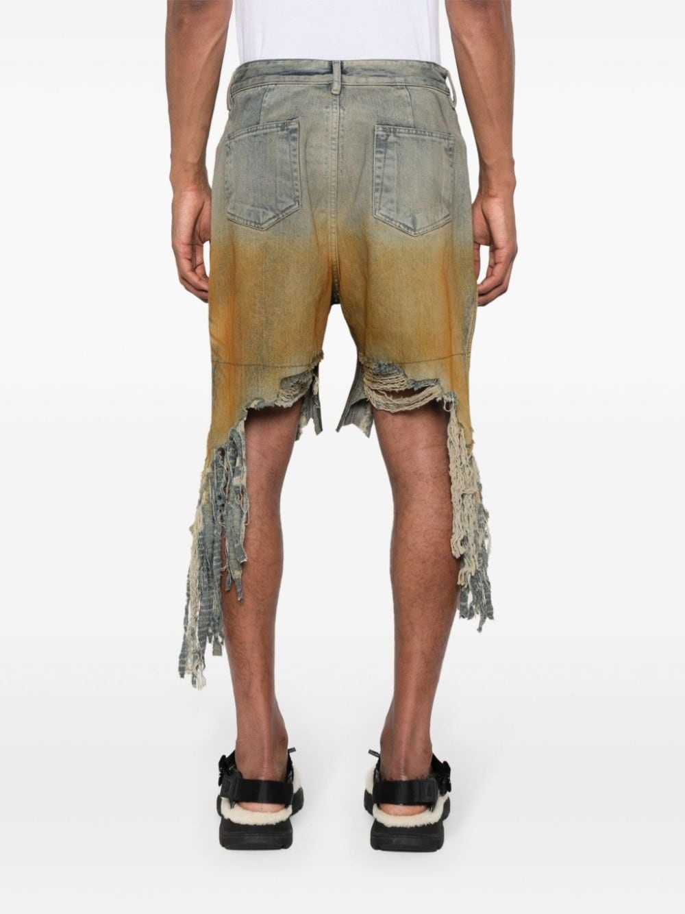 ripped distressed denim shorts - 4